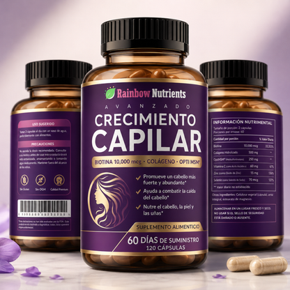 Hair Growth — Vitaminas para Crecimiento Capilar con Biotina y Colágeno